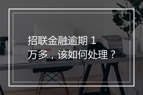 招联金融逾期 1 万多，该如何处理？