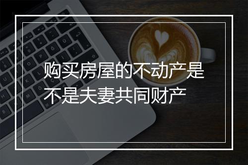 购买房屋的不动产是不是夫妻共同财产