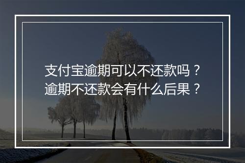 支付宝逾期可以不还款吗？逾期不还款会有什么后果？
