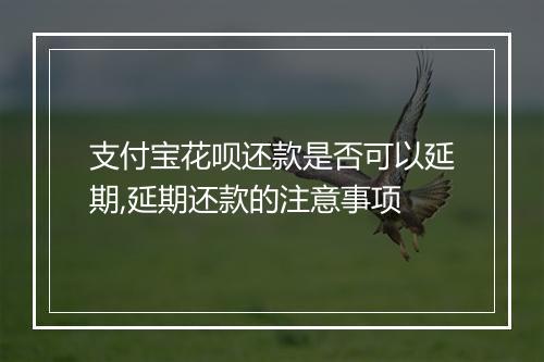 支付宝花呗还款是否可以延期,延期还款的注意事项