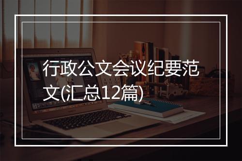 行政公文会议纪要范文(汇总12篇)