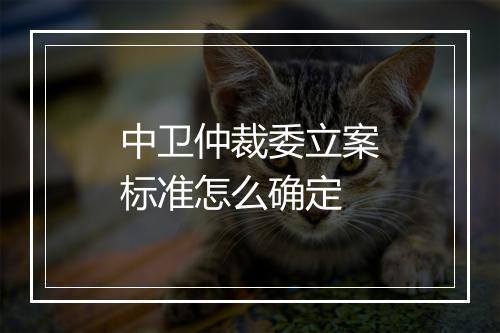 中卫仲裁委立案标准怎么确定