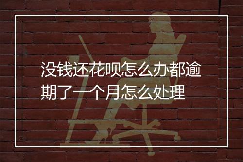 没钱还花呗怎么办都逾期了一个月怎么处理