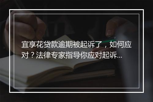 宜享花贷款逾期被起诉了，如何应对？法律专家指导你应对起诉程序