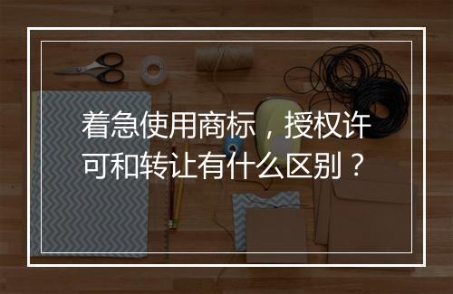 着急使用商标，授权许可和转让有什么区别？