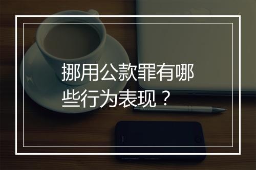 挪用公款罪有哪些行为表现？