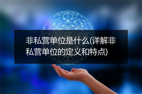 非私营单位是什么(详解非私营单位的定义和特点)