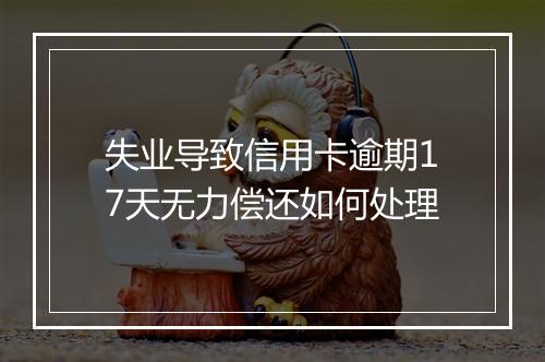 失业导致信用卡逾期17天无力偿还如何处理
