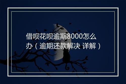 借呗花呗逾期8000怎么办（逾期还款解决 详解）