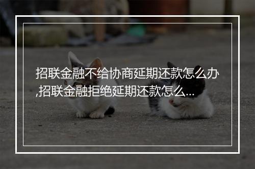 招联金融不给协商延期还款怎么办,招联金融拒绝延期还款怎么处理