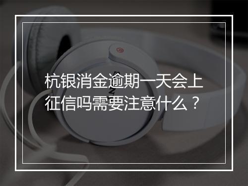 杭银消金逾期一天会上征信吗需要注意什么？