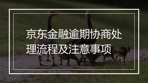 京东金融逾期协商处理流程及注意事项