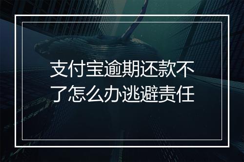 支付宝逾期还款不了怎么办逃避责任