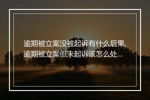 逾期被立案没被起诉有什么后果,逾期被立案但未起诉该怎么处理