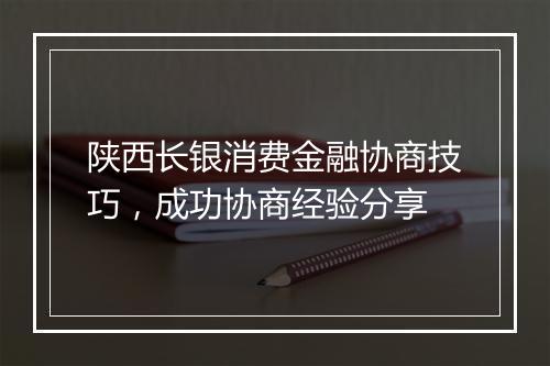 陕西长银消费金融协商技巧，成功协商经验分享