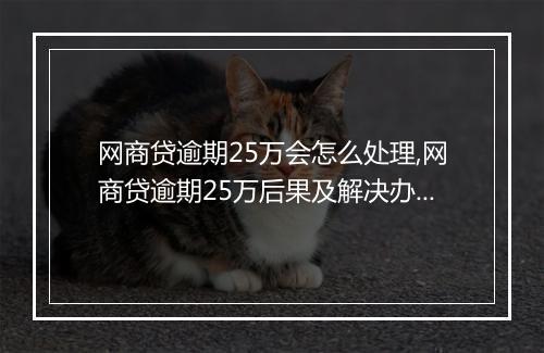 网商贷逾期25万会怎么处理,网商贷逾期25万后果及解决办法