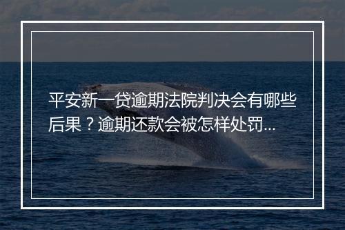 平安新一贷逾期法院判决会有哪些后果？逾期还款会被怎样处罚？