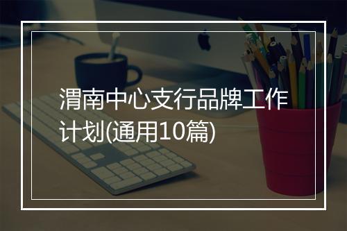 渭南中心支行品牌工作计划(通用10篇)