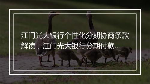 江门光大银行个性化分期协商条款解读，江门光大银行分期付款优惠方案