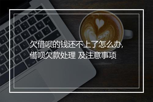 欠借呗的钱还不上了怎么办,借呗欠款处理 及注意事项