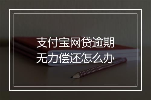支付宝网贷逾期无力偿还怎么办