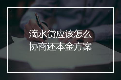 滴水贷应该怎么协商还本金方案