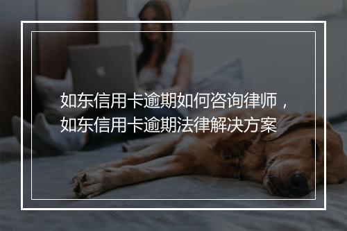 如东信用卡逾期如何咨询律师，如东信用卡逾期法律解决方案