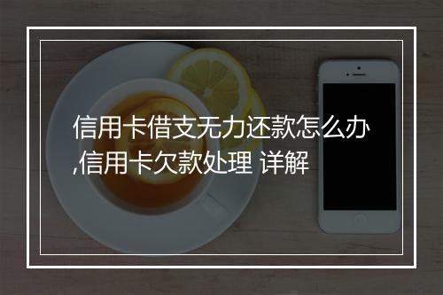 信用卡借支无力还款怎么办,信用卡欠款处理 详解