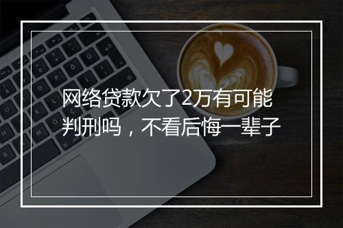 网络贷款欠了2万有可能判刑吗，不看后悔一辈子