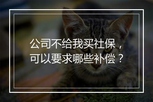 公司不给我买社保，可以要求哪些补偿？