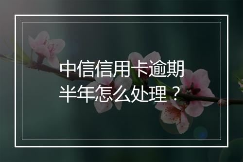 中信信用卡逾期半年怎么处理？