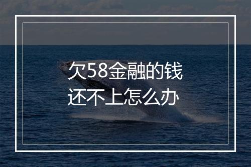 欠58金融的钱还不上怎么办