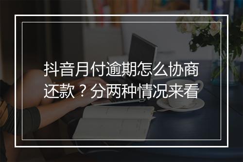 抖音月付逾期怎么协商还款？分两种情况来看