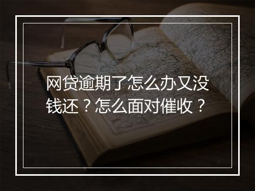 网贷逾期了怎么办又没钱还？怎么面对催收？