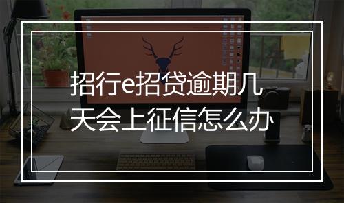 招行e招贷逾期几天会上征信怎么办