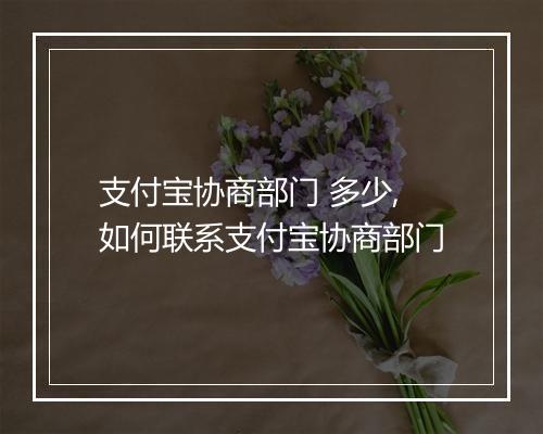 支付宝协商部门 多少,如何联系支付宝协商部门