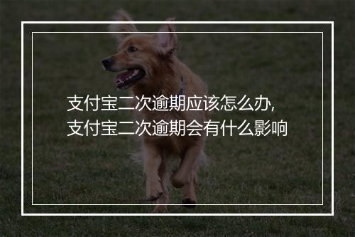 支付宝二次逾期应该怎么办,支付宝二次逾期会有什么影响