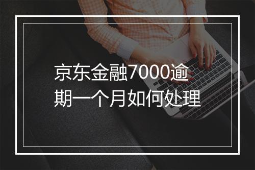 京东金融7000逾期一个月如何处理
