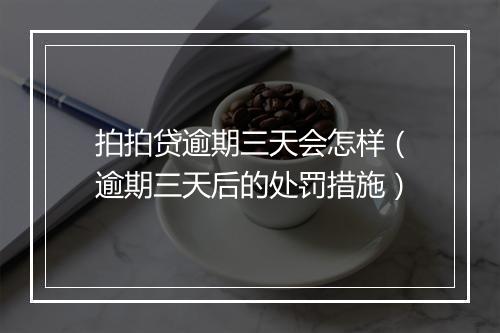 拍拍贷逾期三天会怎样（逾期三天后的处罚措施）