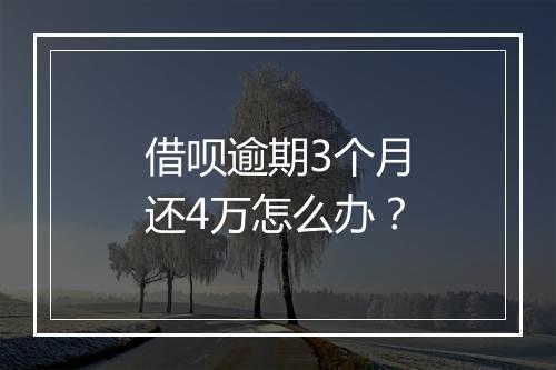 借呗逾期3个月还4万怎么办？