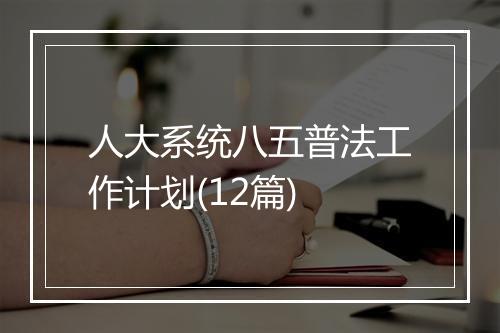 人大系统八五普法工作计划(12篇)