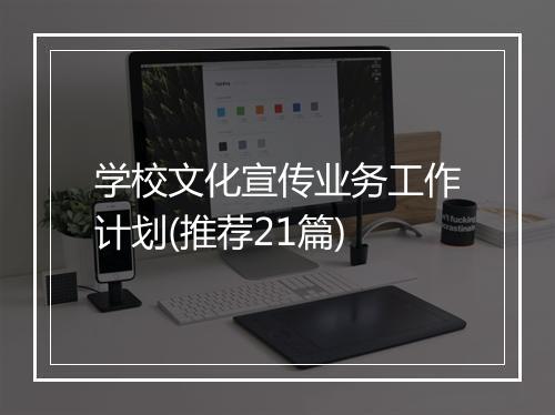 学校文化宣传业务工作计划(推荐21篇)
