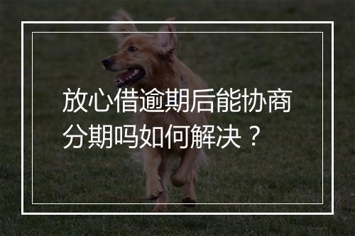 放心借逾期后能协商分期吗如何解决？