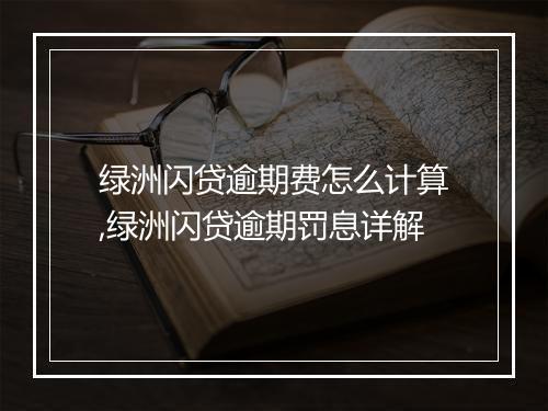 绿洲闪贷逾期费怎么计算,绿洲闪贷逾期罚息详解