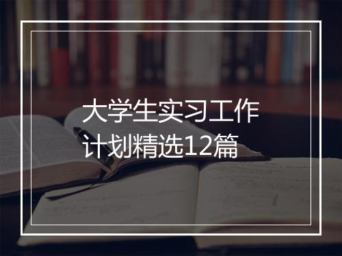 大学生实习工作计划精选12篇
