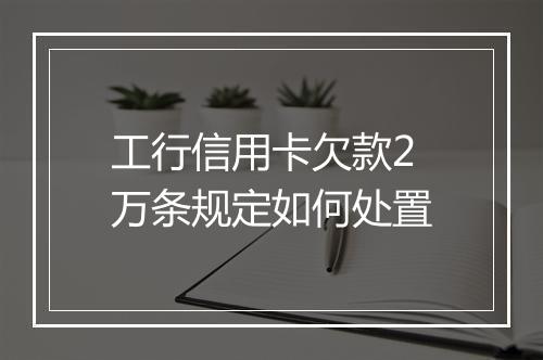 工行信用卡欠款2万条规定如何处置