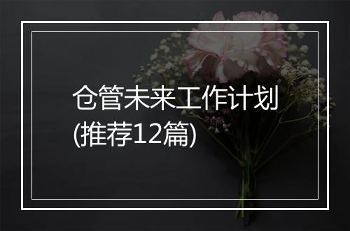仓管未来工作计划(推荐12篇)