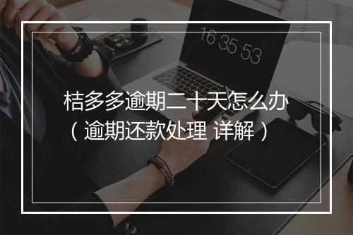 桔多多逾期二十天怎么办（逾期还款处理 详解）