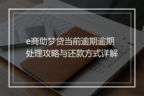 e商助梦贷当前逾期逾期处理攻略与还款方式详解
