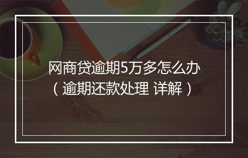 网商贷逾期5万多怎么办（逾期还款处理 详解）